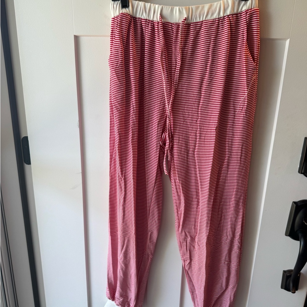 Red and White Striped V-Neck 
Christmas PJs-New - Picture 5 of 9